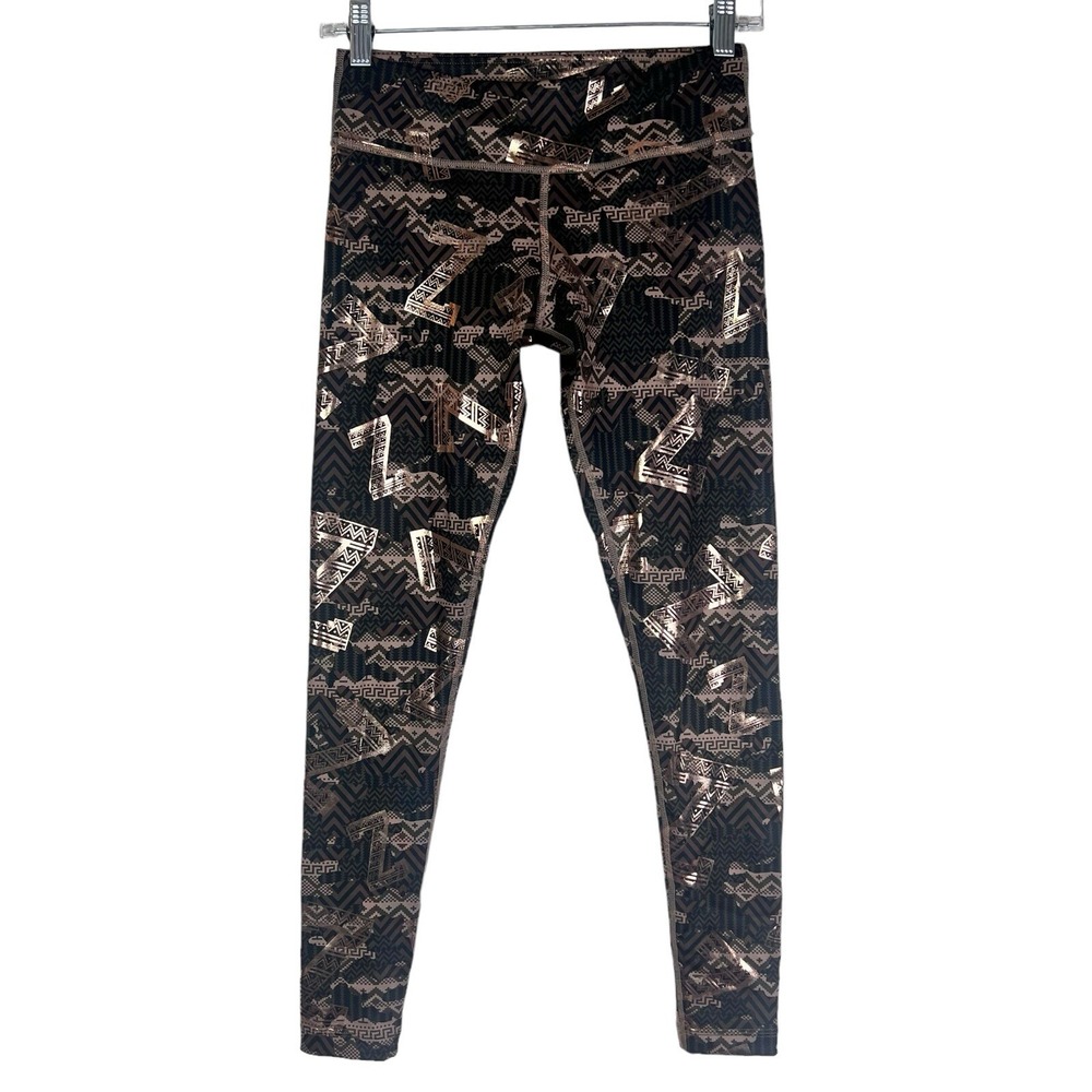 Zumba Wear Leggings Women Size XS Multicolor Rose Gold‎ Metallic